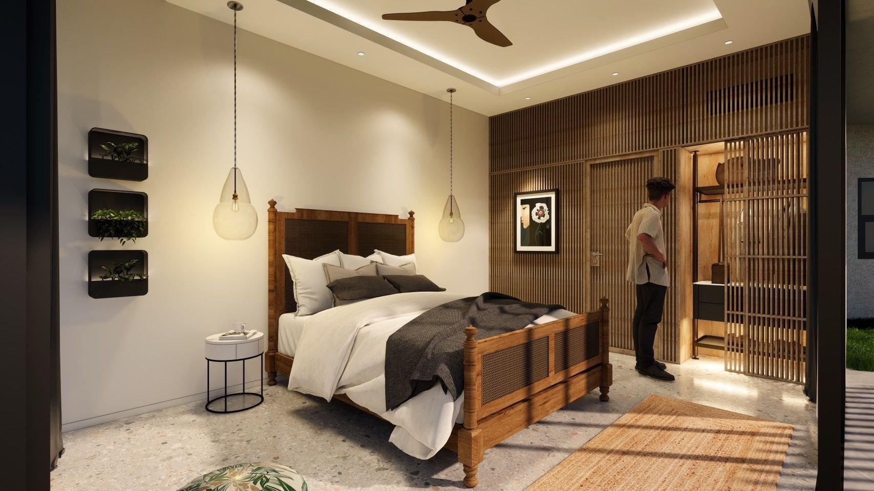 Suite Five — The Garden Suite: independent entry family bedroom, Level 1